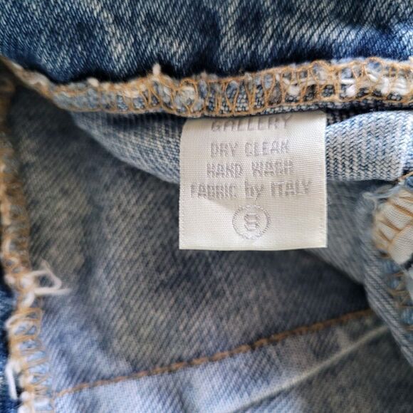 Womens High Rise Barrel Baggy Crop Jeans Sz 8 Blue Belted Pleated Balloon Korean - Picture 3 of 8